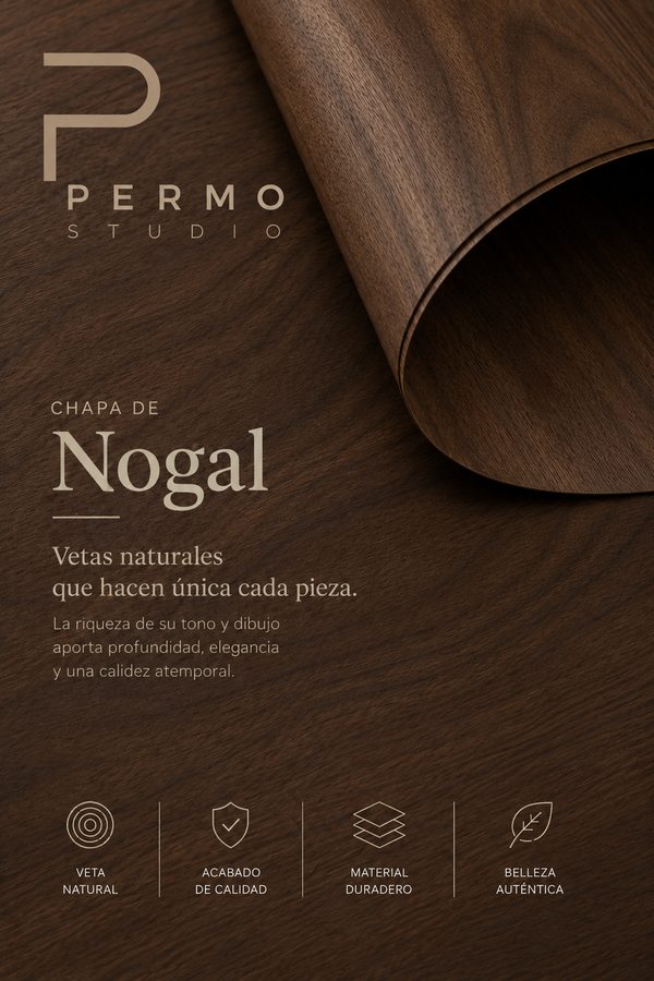Chapa de nogal — materiales Permo Studio