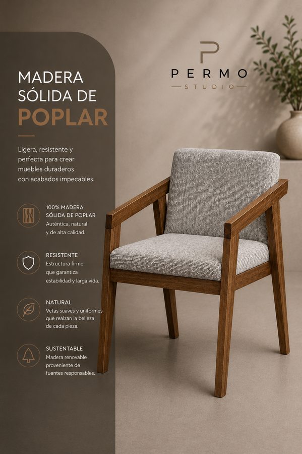 Madera solida poplar — materiales Permo Studio