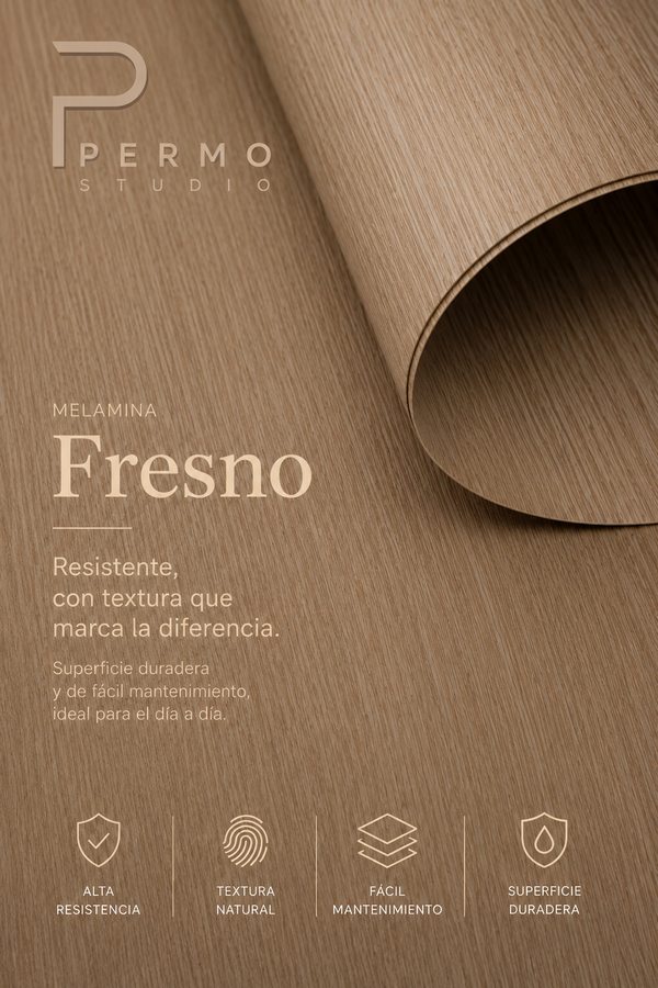 Melamina fresno — materiales Permo Studio