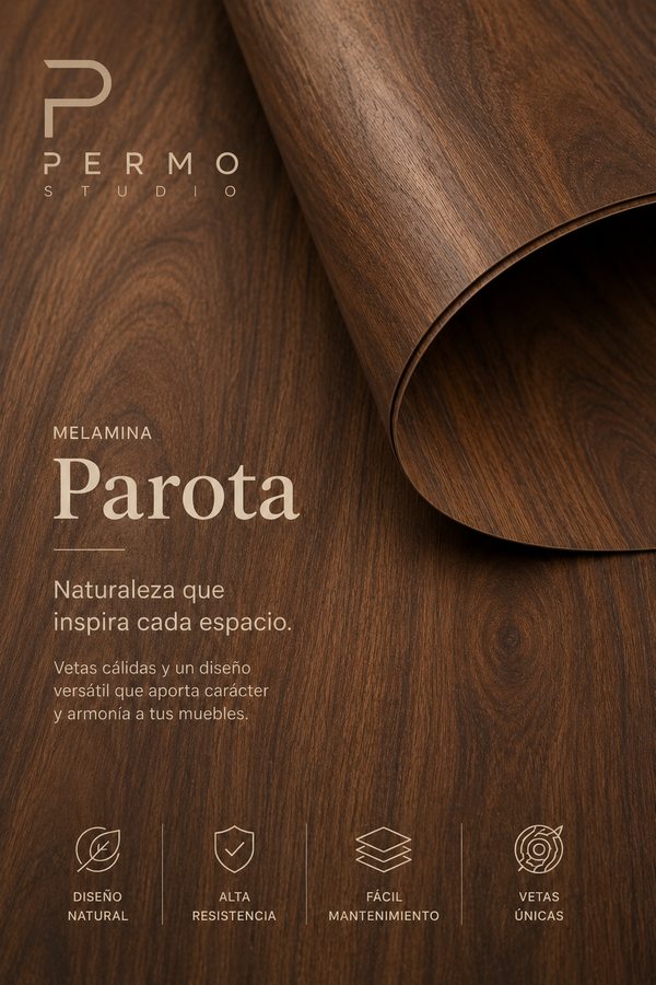 Melamina parota — materiales Permo Studio